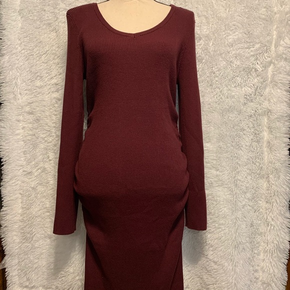 🆕Derek 𝐇𝐞𝐚𝐫𝐭 Rib LongSleeve Maternity Dress - Picture 4 of 16